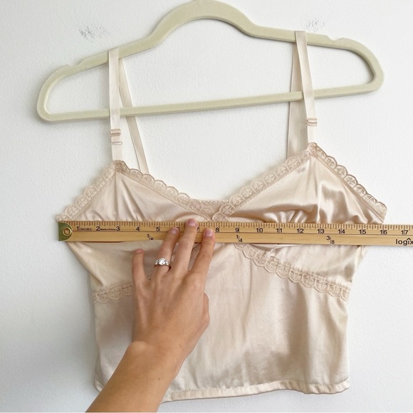 Vintage Sears y2k babydoll cami tank top dainty satin powder pink 90s coquette S - Picture 6 of 6